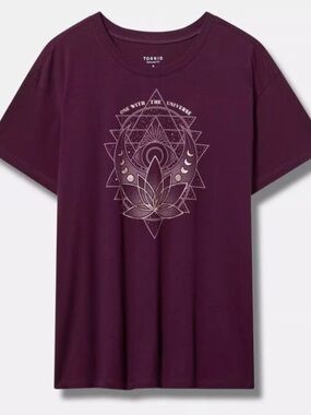 Torrid One With The Universe Purple Short Sleeve Graphic Celestial Tee